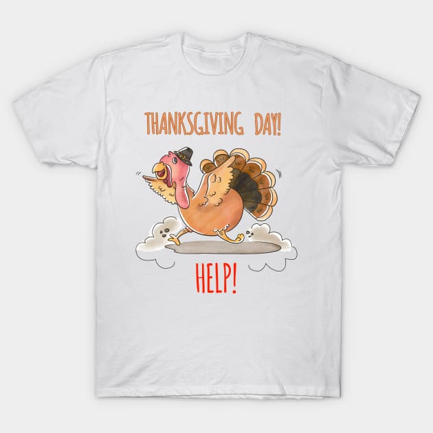 Help- Thanksgiving Day T-Shirt by KrasiStaleva